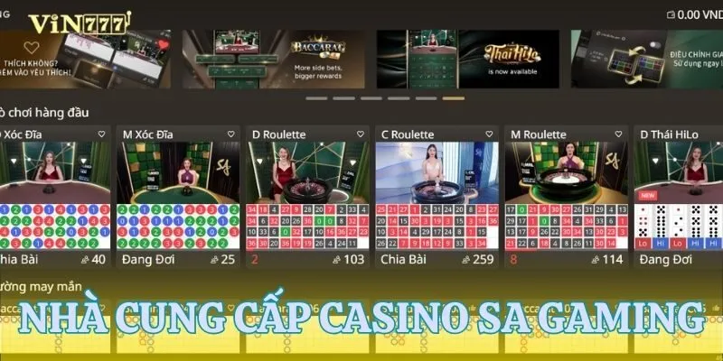 SA Gaming - Nhà cung cấp game bài hàng đầu