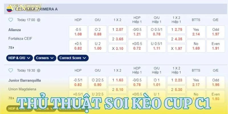 Thủ thuật soi kèo cup C1 được chia sẻ từ dân cá độ lâu năm