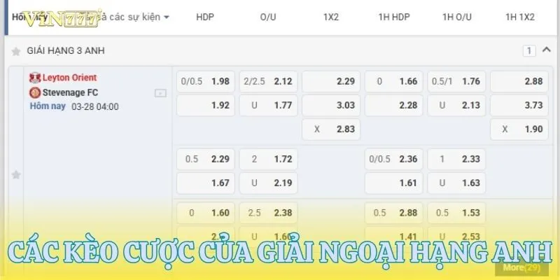 Tổng hợp các loại kèo trong giải