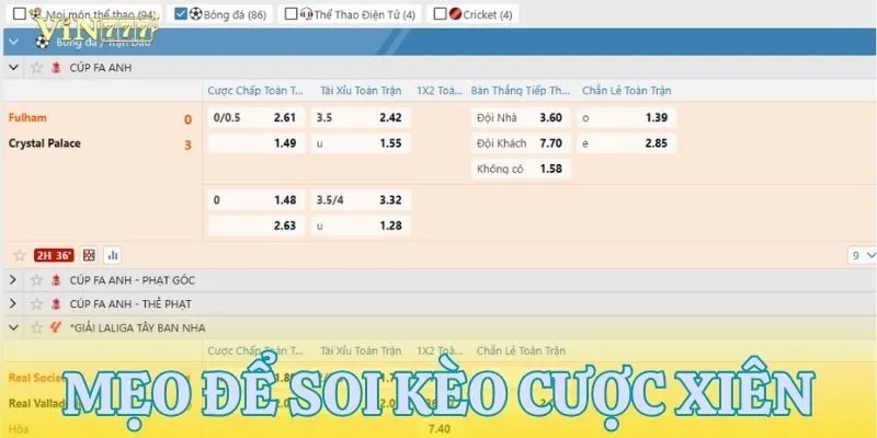 Mẹo chơi kèo cược xiên chuẩn xác