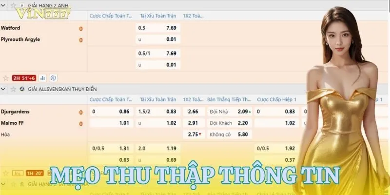 Nên thu thập hết thông tin về 2 đội bóng